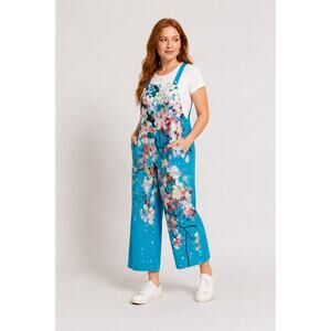 LR1805 Unbranded Floral Wide Leg Jumpsuit Women’s Large Artsy Boho Romper